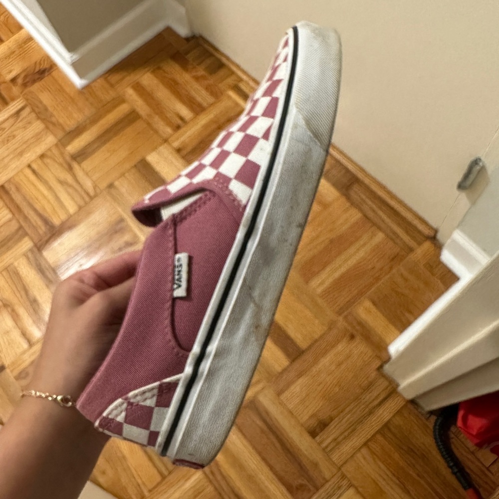 pink checkered vans, size 7 - Picture 3 of 5
